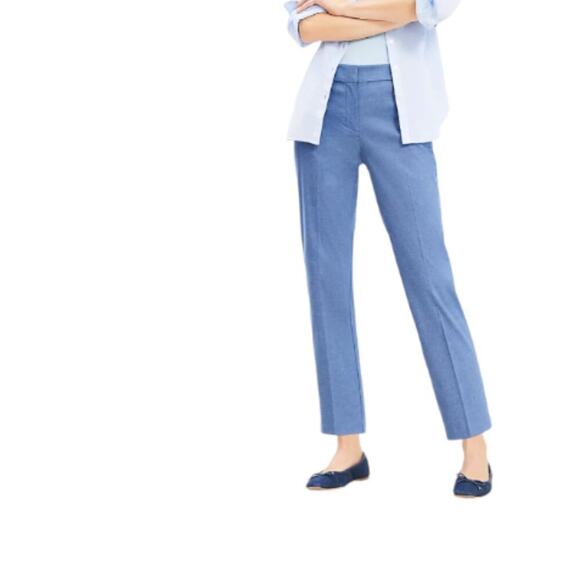 BNWT LOFT Riviera Slim Pants in Texture Blue Size 8 - Picture 3 of 8